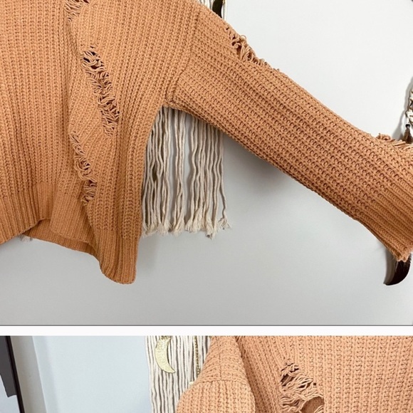 Vici Distressed Boho Rib Knit Sweater Small - Picture 4 of 5